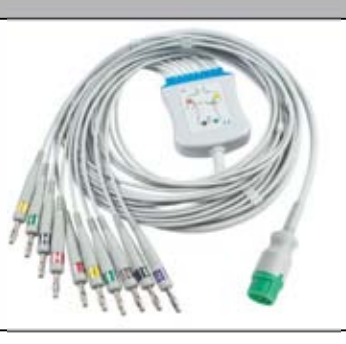 Cable EKG de una pieza, extremo paciente: banana 4,0 mm, estándar AHA – compatible con Fukuda / Nihon Kohden Japan