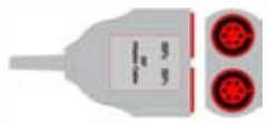 Cable / transductor de presión invasiva (PAI), longitud 0,3 m – compatible con GE 2x General 6Pin IBP Cable