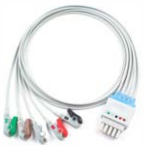 Cable troncal / latiguillos ECG, extremo paciente: grabber, 3 derivaciones, estándar AHA – compatible con GEDatex Ohmeda