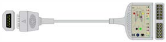 Cable troncal / latiguillos EKG, 10 derivaciones, estándar AHA – compatible con Nihon Kohden Shanghai – ref. BKD-09A