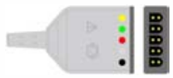 Cable troncal / latiguillos ECG, 3 derivaciones, estándar AHA, estilo de conector: Euro para Siemens – compatible con Philips/HP