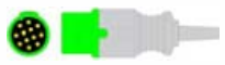 Cable troncal / latiguillos ECG, 3 derivaciones, estándar IEC, estilo de conector: LL – compatible con Kontron