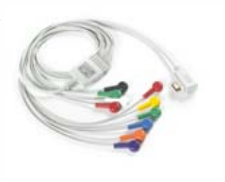 Cable ECG para Holter, extremo paciente: broche, 5 derivaciones, estándar IEC – compatible con Borsam