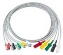 Cable troncal / latiguillos ECG, extremo paciente: grabber, 3 derivaciones, estándar AHA, conector: LL, estilo de conector: LL