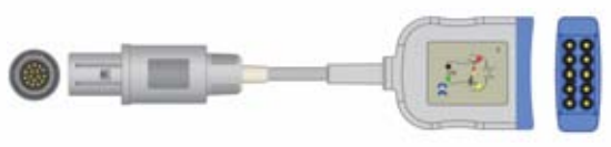 Cable troncal / latiguillos EKG, 10 derivaciones, estándar AHA – compatible con Siemens – ref. BKD-08A