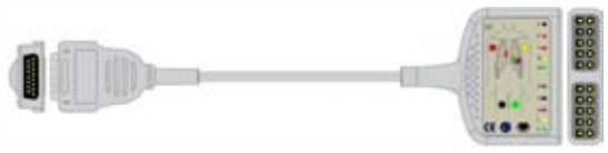 Cable troncal / latiguillos EKG, 10 derivaciones, estándar AHA – compatible con Burdick – ref. BKD-02A