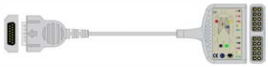Cable troncal / latiguillos EKG, 10 derivaciones, estándar IEC – compatible con GE Marquette – ref. BKD-06I