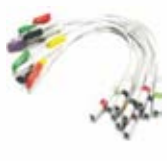 Accesorio ECG/EKG, adaptador banana 4 mm a pinza, L = 30 cm, IEC, estándar IEC