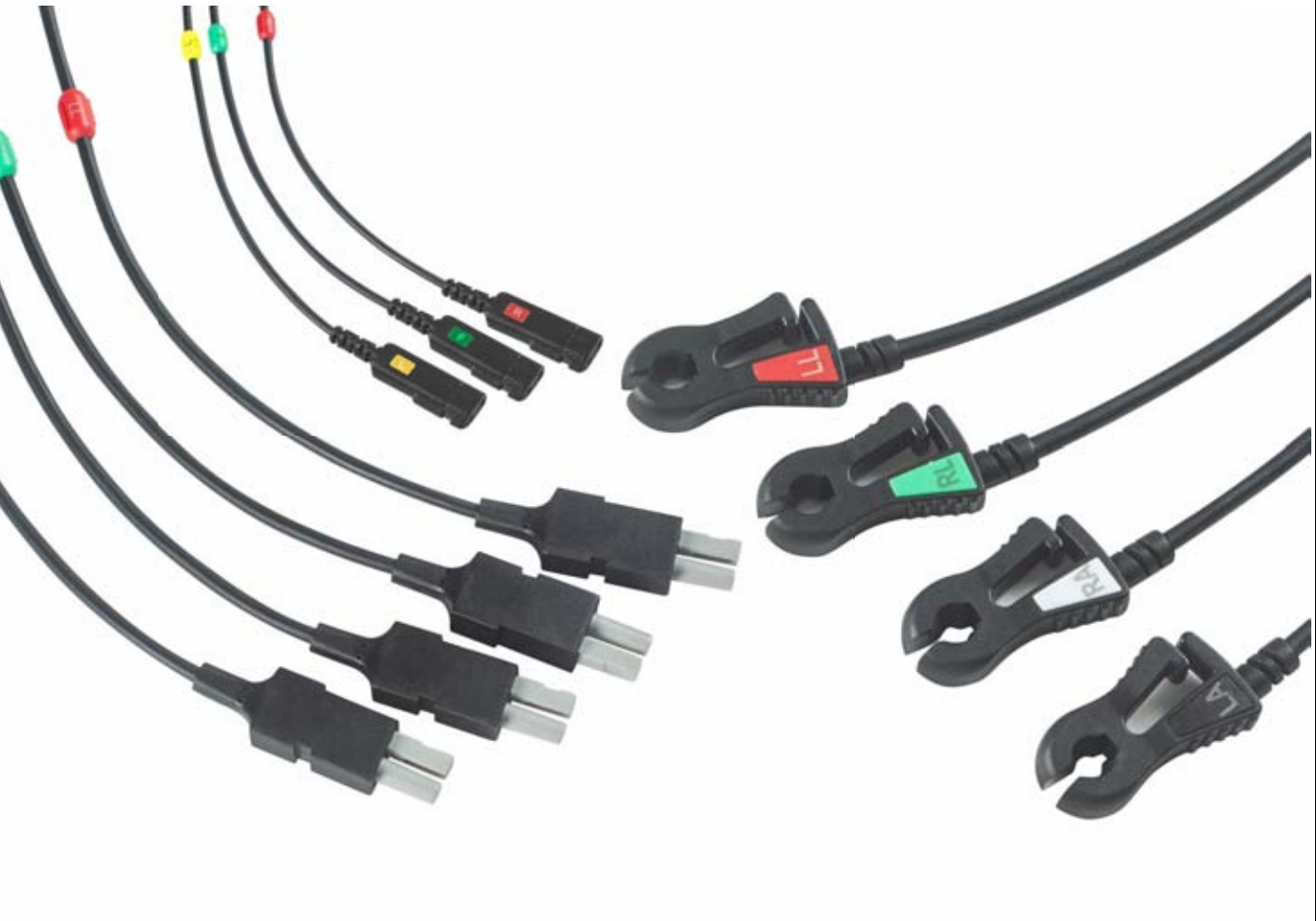 Cable troncal / latiguillos ECG, extremo paciente: broche, 3 derivaciones, estándar IEC – compatible con Petas