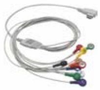 Cable ECG para Holter, extremo paciente: broche, 5 derivaciones, estándar AHA – compatible con DMS