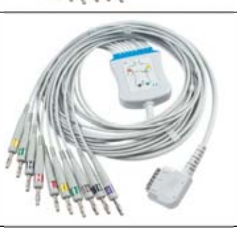 Cable EKG de una pieza, extremo paciente: banana 4,0 mm, estándar AHA – compatible con Kenz ECG 108/110 Cardico… – ref. BKY09-AB