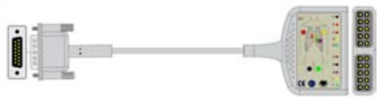 Cable troncal / latiguillos EKG, 10 derivaciones, estándar AHA – compatible con Philips – ref. BKD-14A