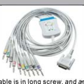 Cable EKG de una pieza, extremo paciente: banana 4,0 mm, estándar AHA – compatible con Schiller – ref. BKY14-AB