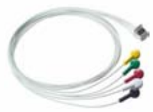 Cable ECG para Holter, extremo paciente: broche, 5 derivaciones, estándar AHA – compatible con Mortara/H3+