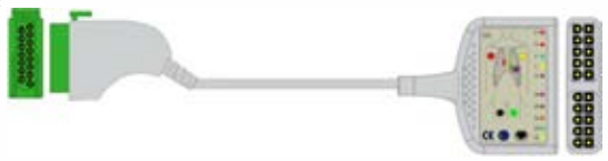 Cable troncal / latiguillos EKG, 10 derivaciones, estándar AHA – compatible con Fukuda – ref. BKD-22A
