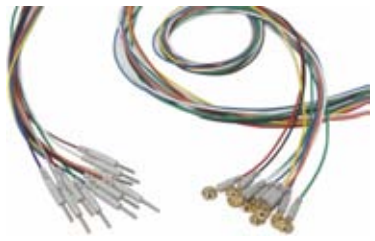 Cable EEG, conector DIN 2,0 mm, pin 2,0 mm, longitud 1,5 m, material: chapado en oro, empaque: 24 uds