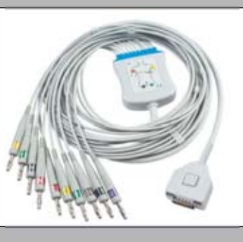Cable EKG de una pieza, extremo paciente: banana 4,0 mm, estándar AHA – compatible con Fukuda ME – ref. BKY04-AB