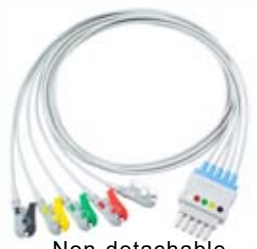 Cable troncal / latiguillos ECG, extremo paciente: grabber, 3 derivaciones, estándar AHA, estilo de conector: AA – compatible con Philips…