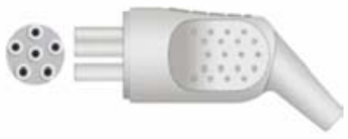 Cable ECG de una pieza, extremo paciente: grabber, 3 derivaciones, estándar IEC – compatible con Colin/Omron