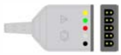 Cable troncal / latiguillos ECG, 3 derivaciones, estándar IEC, estilo de conector: Euro para Siemens – compatible con Fukuda Denshi