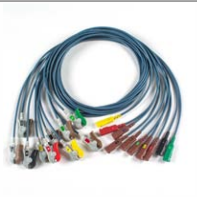 Cable troncal / latiguillos EKG, extremo paciente: DIN 3,0 mm, estándar AHA – compatible con CONMED