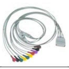 Cable ECG para Holter, extremo paciente: broche, 10 derivaciones, estándar AHA – compatible con Philips
