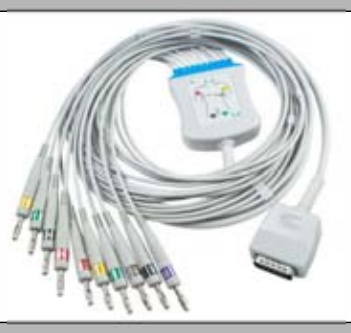 Cable EKG de una pieza, extremo paciente: banana 4,0 mm, estándar AHA – compatible con Nihon Kohden Shanghai – ref. BKY11-AB