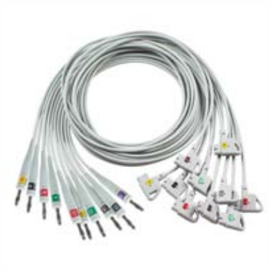 Cable troncal / latiguillos EKG, extremo paciente: banana 4,0 mm, estándar AHA – compatible con EKG Leadwires Philips Trim