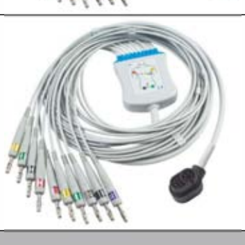 Cable EKG de una pieza, extremo paciente: banana 4,0 mm, estándar AHA – compatible con Welch Allyn Model:1500 – ref. BKY27-AB