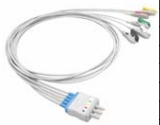 Cable troncal / latiguillos ECG, extremo paciente: grabber, 3 derivaciones, estándar AHA – compatible con Nihon Kohden 6205…