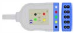 Cable troncal / latiguillos ECG, 3 derivaciones, estándar AHA, estilo de conector: AA – compatible con Philips/HP 443100A…