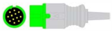 Cable ECG de una pieza, extremo paciente: grabber, 3 derivaciones, estándar IEC – compatible con Biolight AnyView A2…