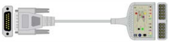 Cable troncal / latiguillos EKG, 10 derivaciones, estándar AHA – compatible con Mindray – ref. BKD-20A
