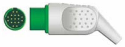 Cable ECG de una pieza, extremo paciente: grabber, 3 derivaciones, estándar AHA – compatible con Petas