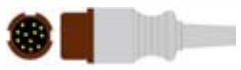 Cable / transductor de presión invasiva (PAI), longitud 0,3 m – compatible con Mindray/ Datascope 1x General 6Pin IBP Cable – ref. BIBP-22