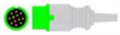Cable troncal / latiguillos ECG, 3 derivaciones, estándar IEC, estilo de conector: DIN – compatible con Biolight A series Q series S series