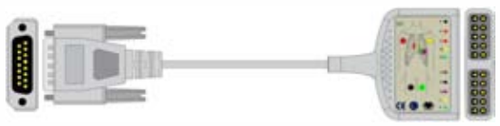 Cable troncal / latiguillos EKG, 10 derivaciones, estándar AHA – compatible con Nihon Kohden Japan – ref. BKD-10A