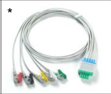 Cable troncal / latiguillos ECG, extremo paciente: broche, 3 derivaciones, estándar AHA – compatible con Mindray BeneVision N1… – ref. BCF3-36AS