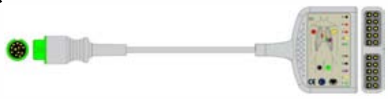 Cable troncal / latiguillos EKG, 10 derivaciones, estándar AHA – compatible con Biocare – ref. BKD-26A