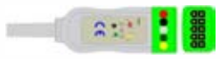 Cable troncal / latiguillos ECG, 3 derivaciones, estándar AHA, estilo de conector: Datascope – compatible con Mindray/Datascope