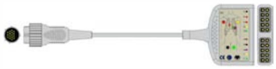 Cable troncal / latiguillos EKG, 10 derivaciones, estándar AHA – compatible con Kenz – ref. BKD-15A