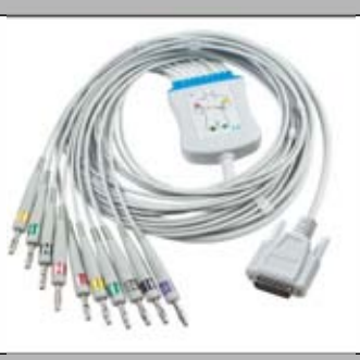 Cable EKG de una pieza, extremo paciente: DIN 3,0 mm, estándar AHA – compatible con Zoncare – ref. BKY32-AD