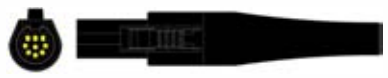 Cable ECG de una pieza, extremo paciente: grabber, 3 derivaciones, estándar AHA – compatible con Welch Allyn – ref. BCY3-68AG
