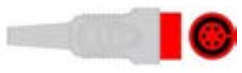 Cable / transductor de presión invasiva (PAI), longitud 0,3 m – compatible con GE 1x General 6Pin IBP Cable
