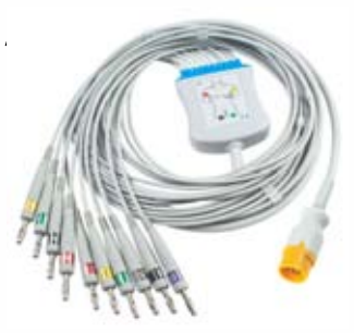 Cable EKG de una pieza, extremo paciente: pinza, estándar AHA – compatible con Dixtal – ref. BKY33-AG