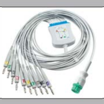 Cable EKG de una pieza, extremo paciente: banana 4,0 mm, estándar AHA – compatible con Mindray Beneview T5 T8 – ref. BKY19-AB