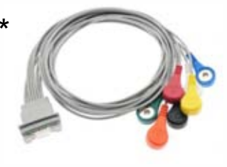 Cable ECG para Holter, extremo paciente: broche, 5 derivaciones, estándar AHA – compatible con SCHILLER Medilog Ar12 Plus