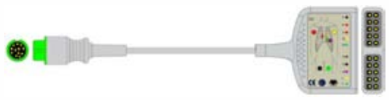 Cable troncal / latiguillos EKG, 10 derivaciones, estándar AHA – compatible con Mindray – ref. BKD-17A