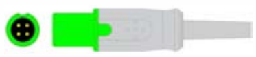 Cable ECG de una pieza, extremo paciente: grabber, 3 derivaciones, estándar IEC – compatible con Biolight M800