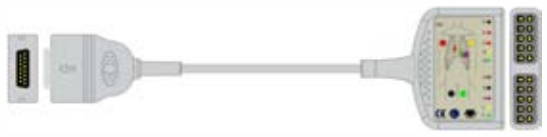Cable troncal / latiguillos EKG, 10 derivaciones, estándar AHA – compatible con Burdick – ref. BKD-01RA